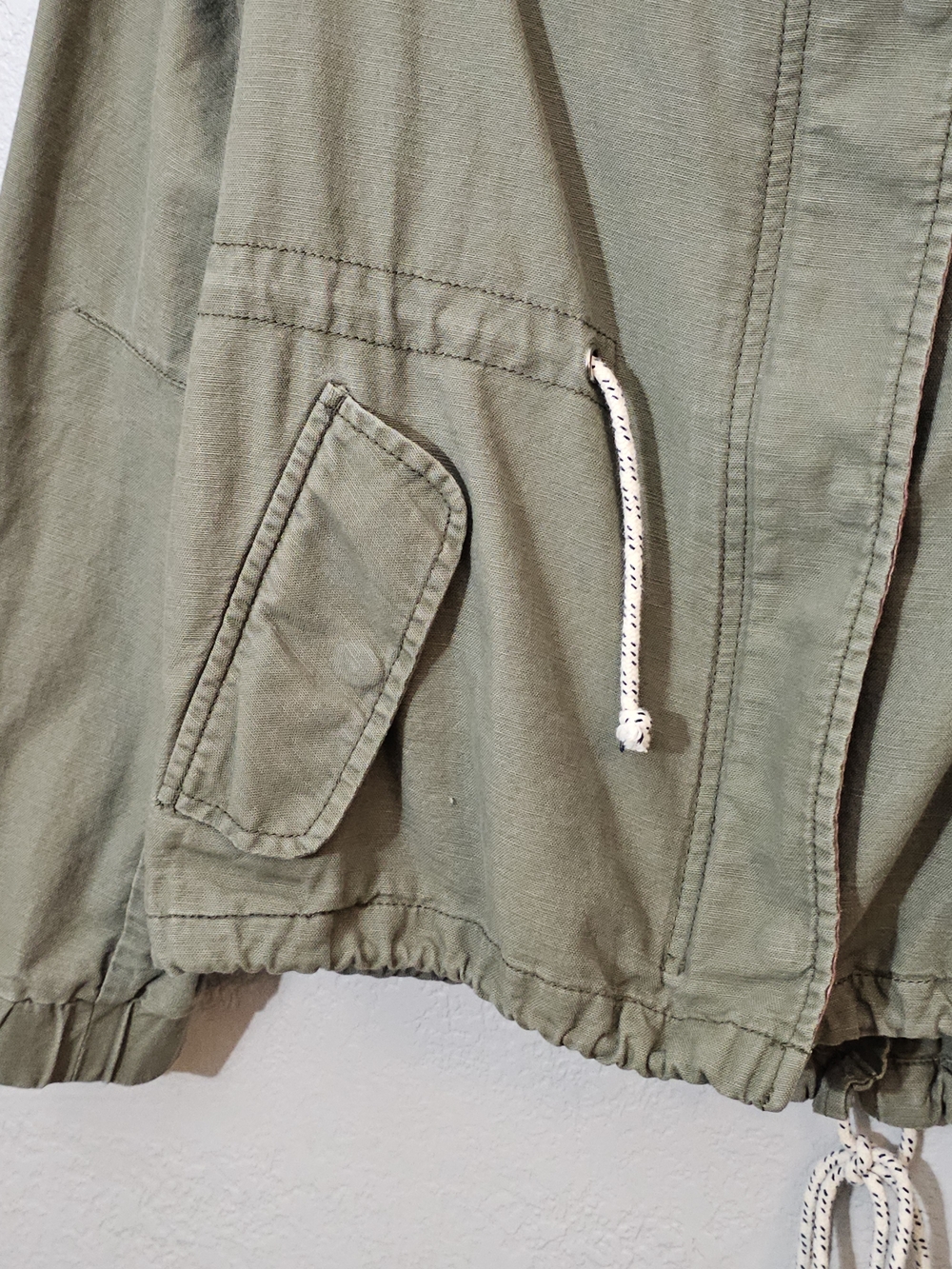 Anthropologie/Daughters Of The Liberation Olive Green Utility Jacket Women Large - Picture 4 of 11